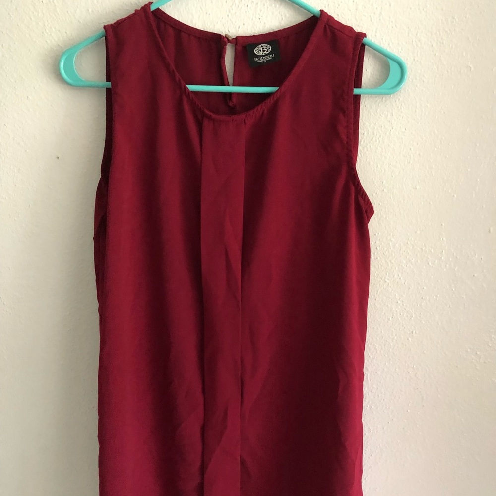 Bobeau burgundy babydoll tank